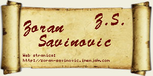 Zoran Savinović vizit kartica